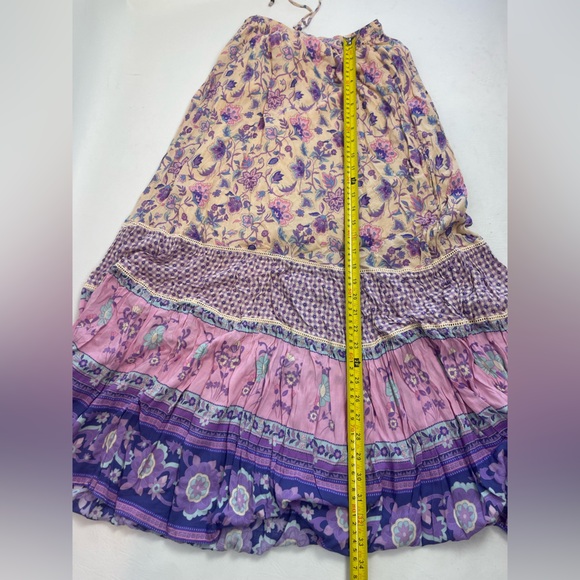 Spell & The Gypsy Floral Boho Maxi Skirt XS Elastic Waist Lined Viscose✨ - Picture 6 of 10